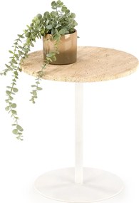 Konferenční stolek Traverso 35 cm travertin/bílý