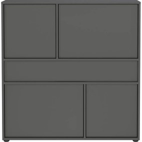 Antracitová skrinka na topánky so zásuvkami Ameca 2.0 – Germania