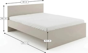 Posteľ ELISA 180 x 200 cm, kašmírovo béžová Rošt: Bez roštu, Matrac: Matrac COCO MAXI 20 cm