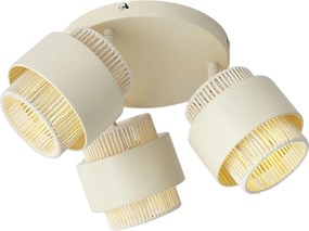 Moderné stropné bodové svietidlo béžové s lanom 3-svetlá otočné a naklápacie - Kora