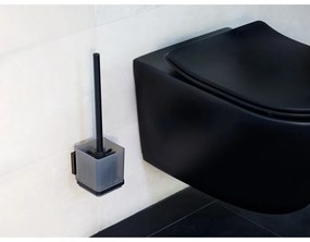 Čierna samodržiaca plastová WC kefa Quadro – Wenko