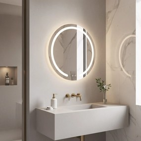 Rea Zrkadlo Modern ⌀50 cm s vyhrievaním a regulovateľným LED osvetlením HOM-00903