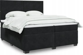 vidaXL Posteľný rám boxspring s matracom čierny 200x200 cm zamat
