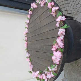 DECOLED Jarný veniec, 220 cm, d. 15 cm, ružový, sakura