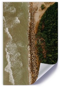 Gario Plagát Pohľad na pobrežie z vtáčej perspektívy Farba rámu: Bez rámu, Veľkosť: 20 x 30 cm