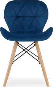 Modrá stolička LAGO VELVET
