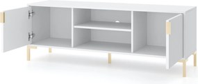TV stolek Flinn 140 cm bílý/zlatý