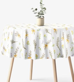 Goldea veľkonočný okrúhly teflónový obrus - bahniatka Ø 140 cm