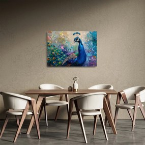 Sklenený obraz - Maľba páva (70x50 cm)