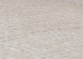 Hojdacie kreslo HWC-K10, relaxačné kreslo, drevo orech / látka ~ Krémová