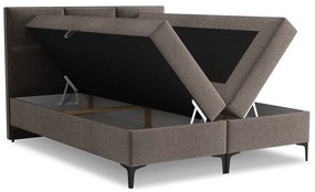 Hnedá boxspring posteľ s úložným priestorom 160x200 cm Pakalana – Makamii