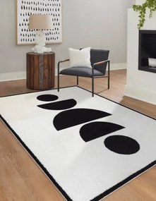 Dywany Łuszczów, AKCIA: 80x150 cm Kusový koberec Mode 8598 geometric cream/black, čiernobiela, detská izba