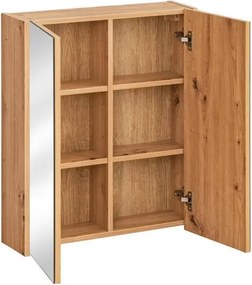 Závěsná koupelnová skříňka se zrcadlem Sintra 840 60 cm dub Artisan