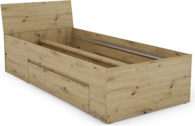 Posteľ so zásuvkami Carlos 90x200, dub artisan