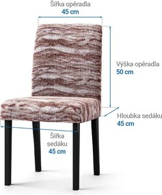 Bielastické poťahy OCEANO NOVÉ hnedo-vínové stoličky s operadlom 2 ks (45 x 45 x 50 cm)