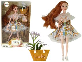 Lean Toys Bábika Emily v šatách s doplnkami