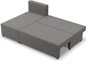 Rohová rozkladacia sedačka FERMO Lux tmavosivá