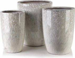 Sada 3 ks květináčů NEVA MARBLE VIII béžová