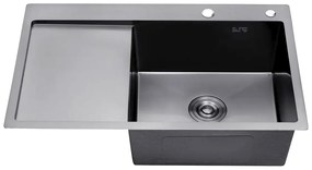 Erga HD, 1-komorový oceľový drez 780x490x210 mm, pravý, grafitová, ERG-MLS-HD7849RB