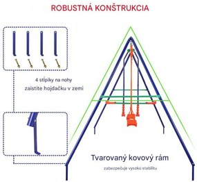 InternetovaZahrada Detská záhradná hojdačka - farebná
