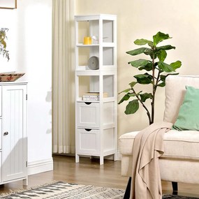 Skrinka s 3 policami a 2 zásuvkami 30x30x141.5 cm