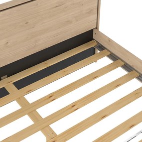 Dvojlôžková posteľ v dekore duba s roštom 180x200 cm v prírodnej farbe Ry – Tvilum
