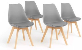 LuxuryForm DESIGN Jedálenská stolička BALI - šedá - SET 4 kusy