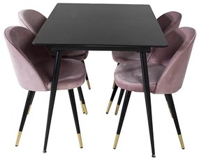 Silar Velvet I stolová súprava čierna/ružová