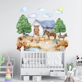 PIPPER. Textilná nálepka na stenu "Farma" Veľkosť: 180x165 cm