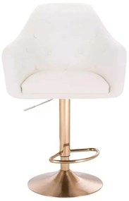 LuxuryForm DESIGN Barová stolička ANDORA na zlatom tanieri - biela