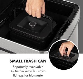 Klarstein Touchless, odpadkový kôš, senzor, 72 l, 4 nádoby, ABS/PP/ušľachtilá oceľ
