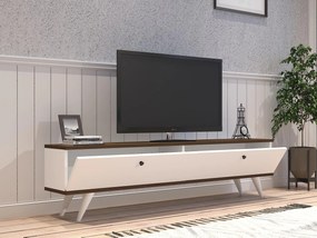 TV stolík/skrinka Tamoku (biela + orech) . Akcia -19%. Vlastná spoľahlivá doprava až k Vám domov. 1095128