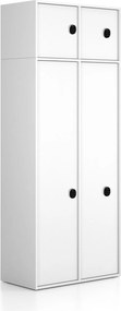 Nadstavba pre skrine FRAME, 2x dvere, 872 x 450 x 427 mm, kódový zámok, biela