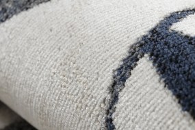 Moderný koberec MUNDO E7181 listy outdoor béžový / modrý