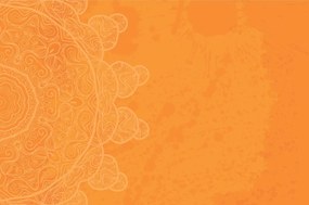 Samolepiaca tapeta oranžová Mandala s abstraktnými prvkami
