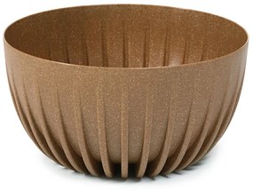PLASTOVÝ KVETINÁČ STRIPPED ECO 16X30 CM HNEDÁ