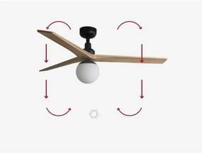 FARO 34283-11L - Stropný ventilátor KLIM M 1xE27/15W/230V borovica/čierna + DO