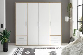 Šatníková skriňa Valencia, 206 cm, dub artisan/biela