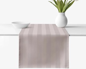 Goldea damaškový behúň na stôl - sivohnedé prúžky so saténovým leskom 35x120 cm