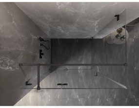 Mexen Lunar T, sklápací sprchový kút ľavý 140 x 70 cm, 8mm číre sklo, profil grafit brúsený, 834T-140-070-66-00-L