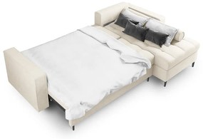 Svetlobéžová rozkladacia rohová pohovka Milo Casa Santo, pravý roh