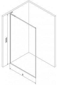 Mexen Kioto-F L, sprchová zástena s rámom 120 x 202 cm, 8 mm číre sklo, chrómový profil, 800-120-174-01-00