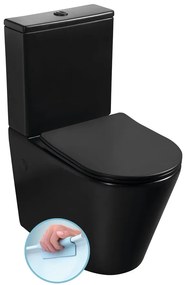 Sapho Sapho, PACO RIMLESS WC kombi, spodný/zadný odpad, čierna, PC1012WRB