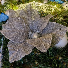 DECOLED Umělá květina šedá, 20,5x17 cm