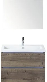 Kúpeľňový nábytkový set Vogue 80 cm s keramickým umývadlom a zrkadlom Tabacco