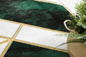 Koberec EMERALD exkluzívny 1015 kruh - glamour, marmur, geometrický zelený/zlatý