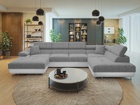 Rohová sedačka U Terazuro Bis (sivá biela) (s úl. priestorom) (p)