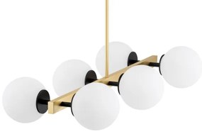 Argon 2549 - Luster na tyči FREEMONT 6xE27/15W/230V zlatá/biela/čierna