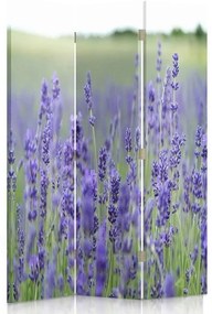 Ozdobný paraván Louka Pole Květiny Příroda - 110x170 cm, trojdielny, obojstranný paraván 360°