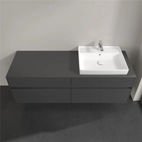 VILLEROY &amp; BOCH Collaro závesná skrinka pod umývadlo na dosku (umývadlo vpravo), 4 zásuvky, 1600 x 500 x 548 mm, Glossy Grey, C02300FP
